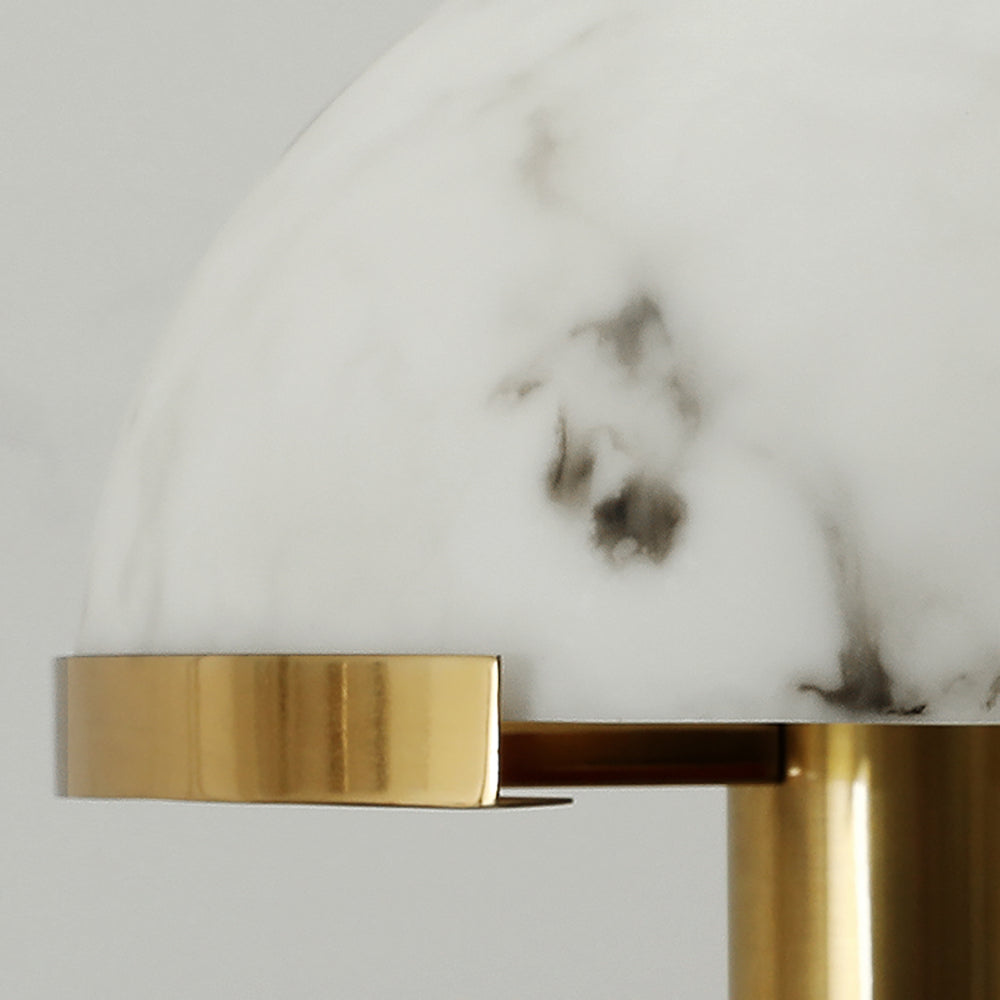Stylish Round Mushroom Cap Alabaster Table Lamp