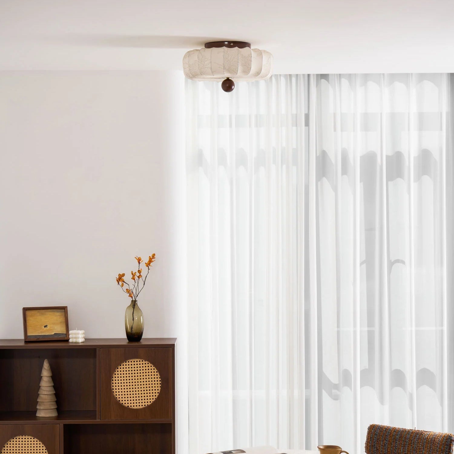 Trendy Round Silk Ceiling Light
