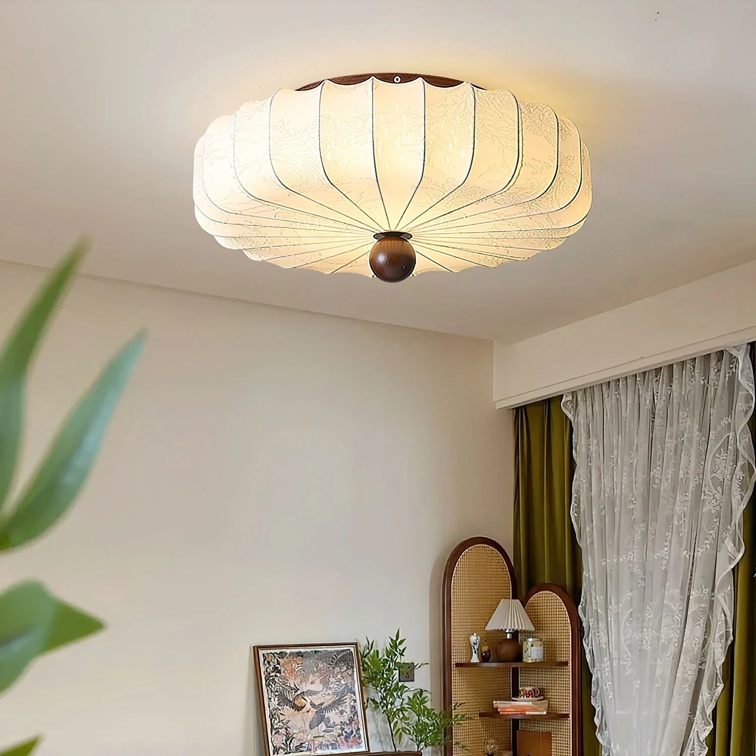 Trendy Round Silk Ceiling Light