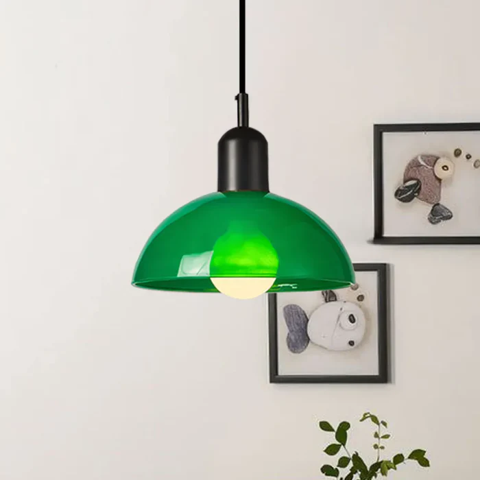 Lampada a sospensione a forma di ciotola colorata
