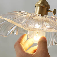 Retro Lotus Leaf Shape Glass Pendant Lamp