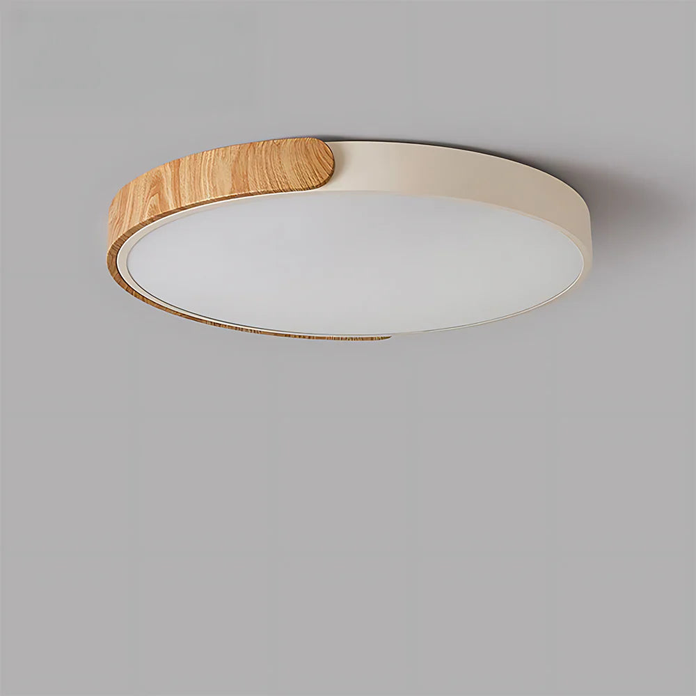 Plafoniera moderna circolare in legno