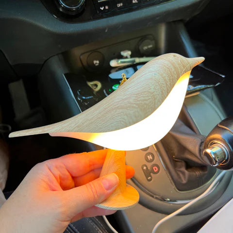Lampe de table oiseau en bois chic Glarefusion