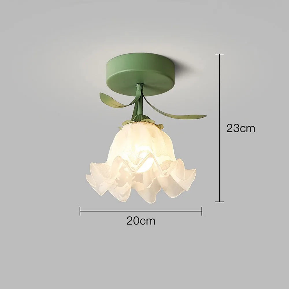 French-Style Stained Glass Flower Lamp