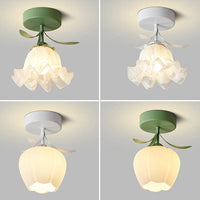 French-Style Stained Glass Flower Lamp