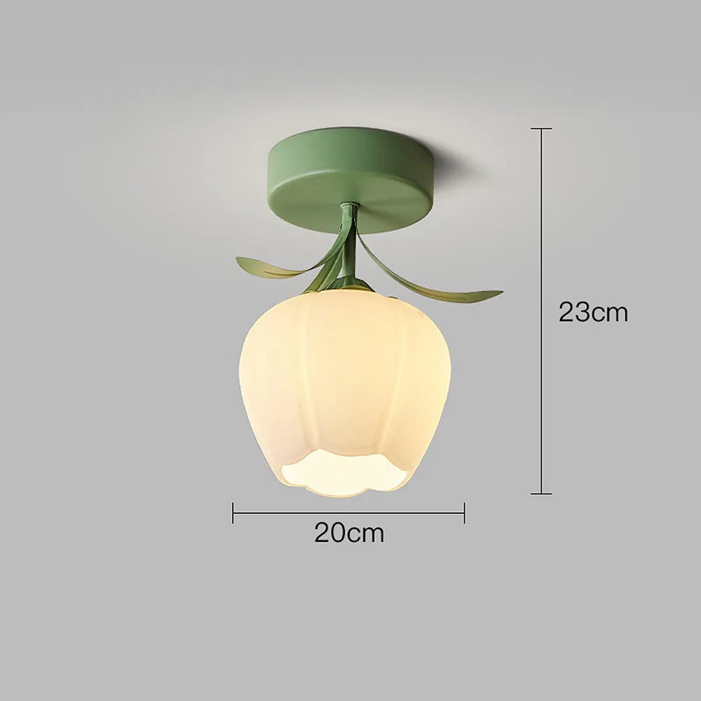 French-Style Stained Glass Flower Lamp