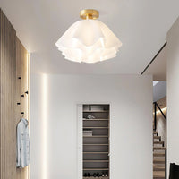 Moderne weiße Blume Semi Flush Mount Deckenlampe