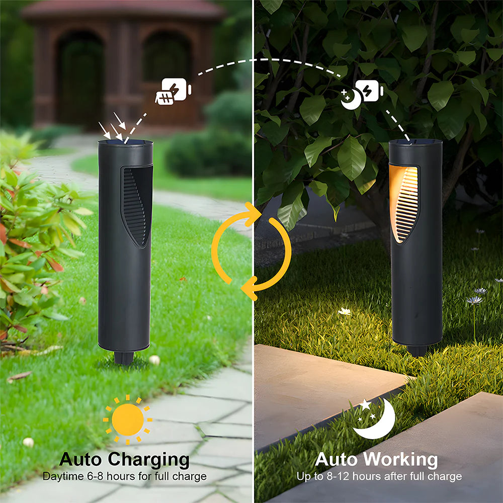 Lampes de sol de jardin noires à énergie solaire