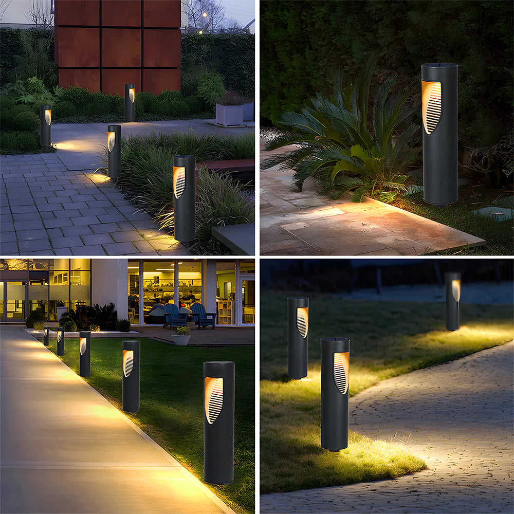Lampes de sol de jardin noires à énergie solaire