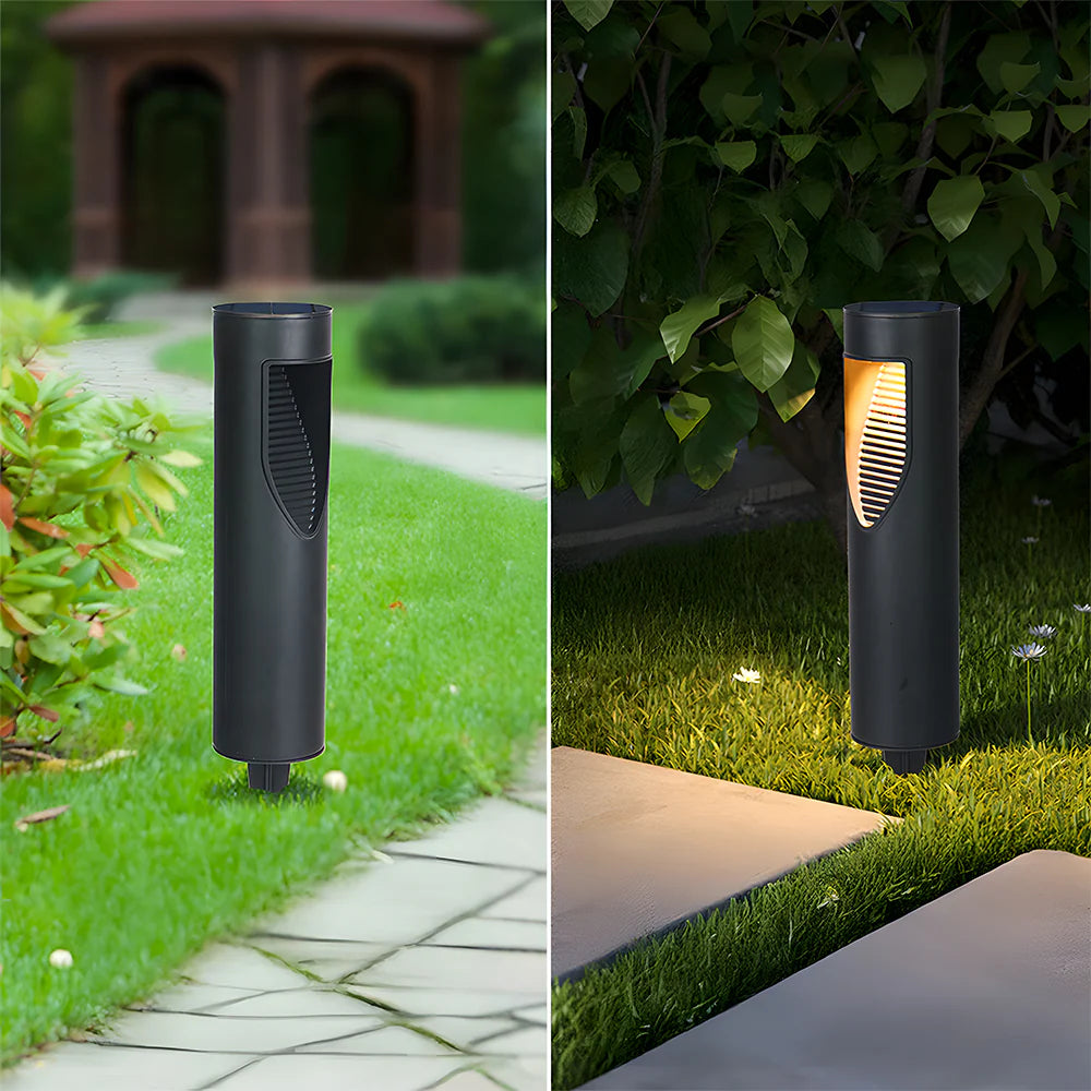 Lampes de sol de jardin noires à énergie solaire