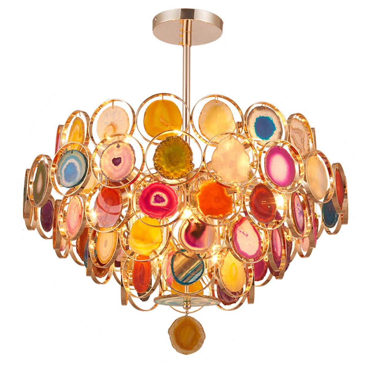 Boho Luxe Rainbow Agate Chandelier