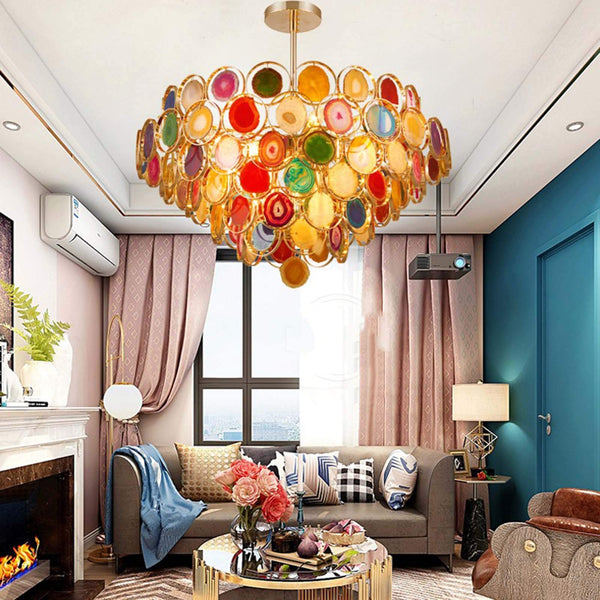 Boho Luxe Rainbow Agate Chandelier