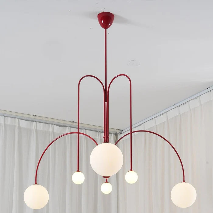 Modern White Round Glass Pendant Light