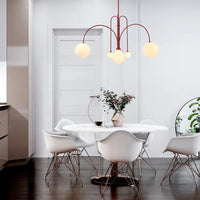 Modern White Round Glass Pendant Light