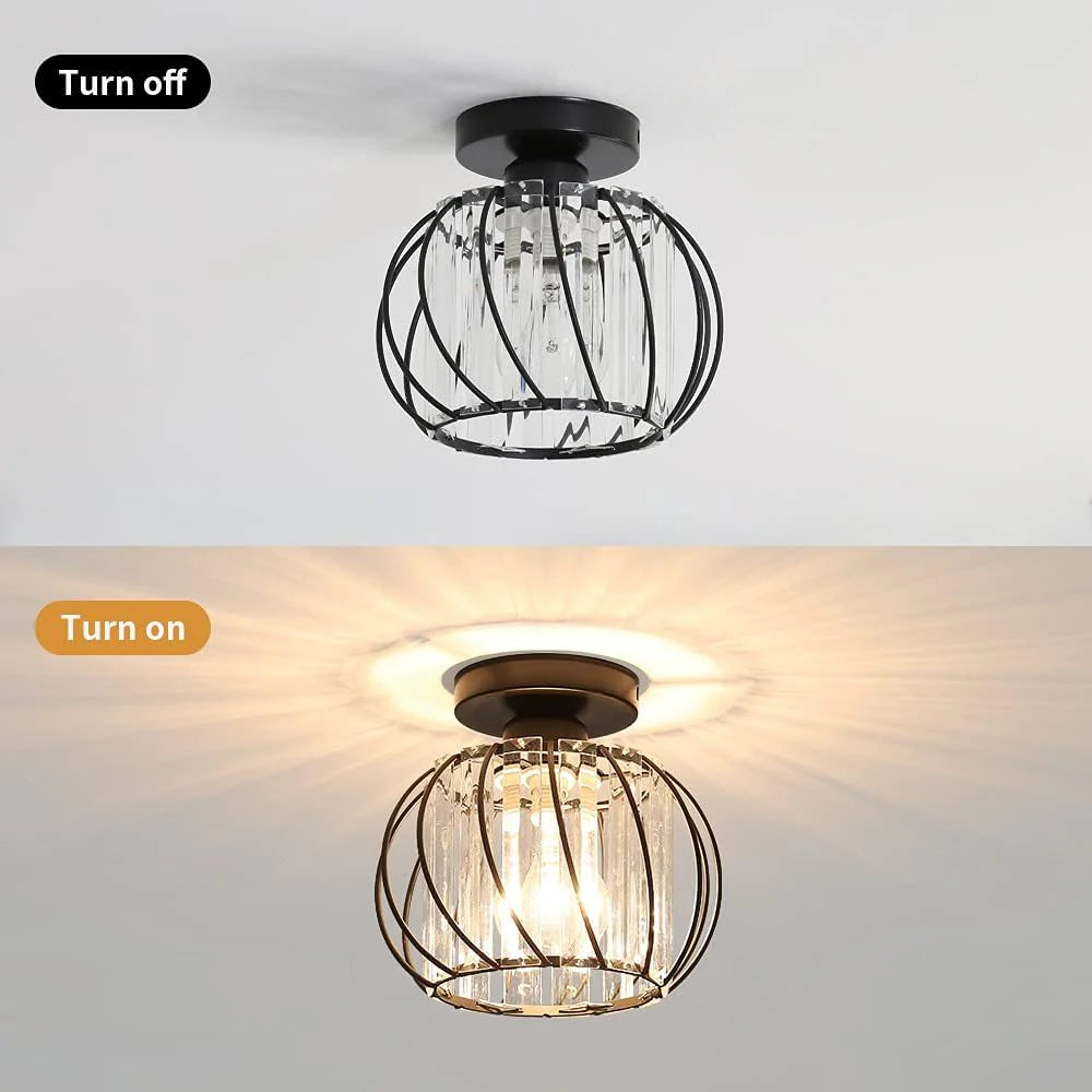 Plafonnier en verre de forme de lanterne créative moderne