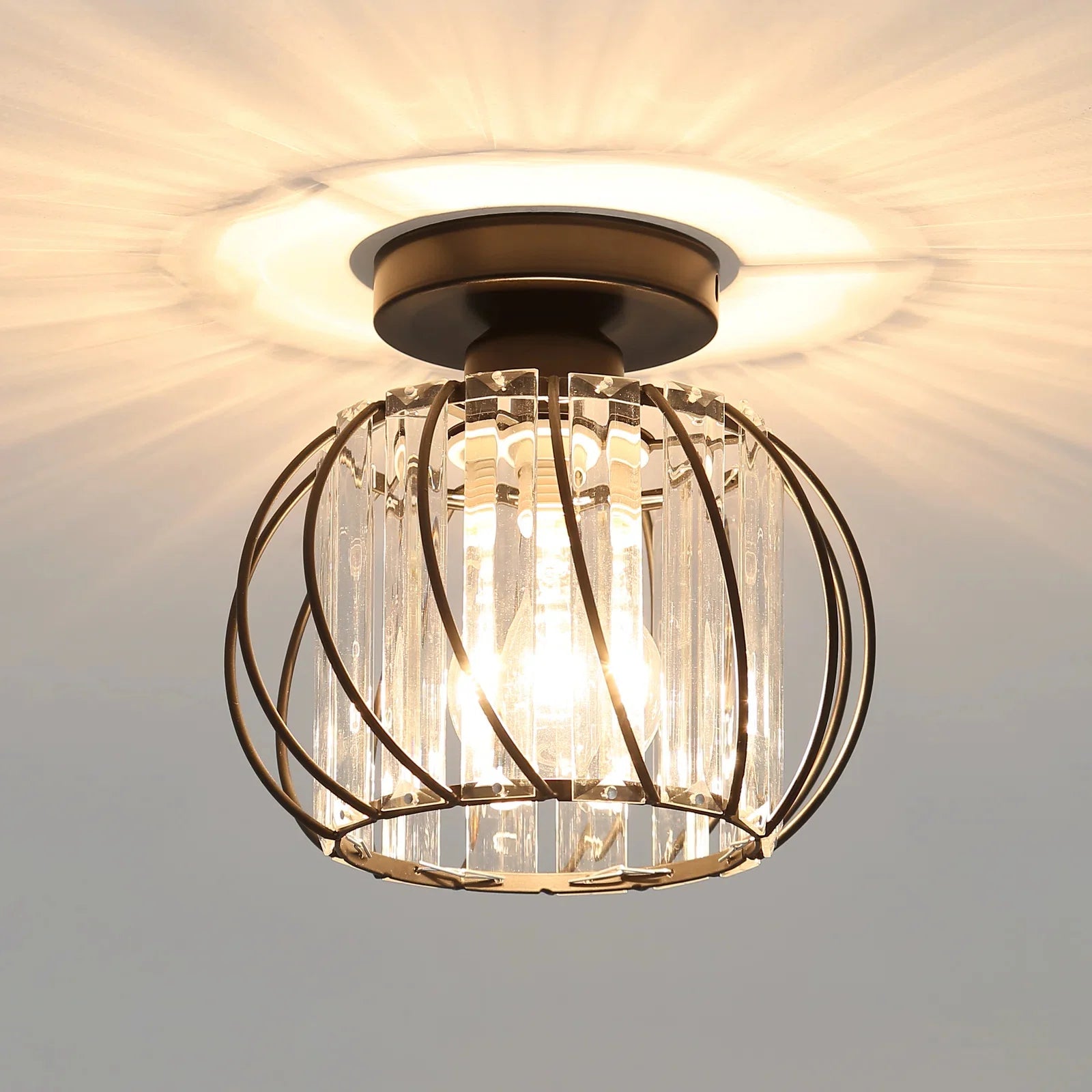 Plafonnier en verre de forme de lanterne créative moderne