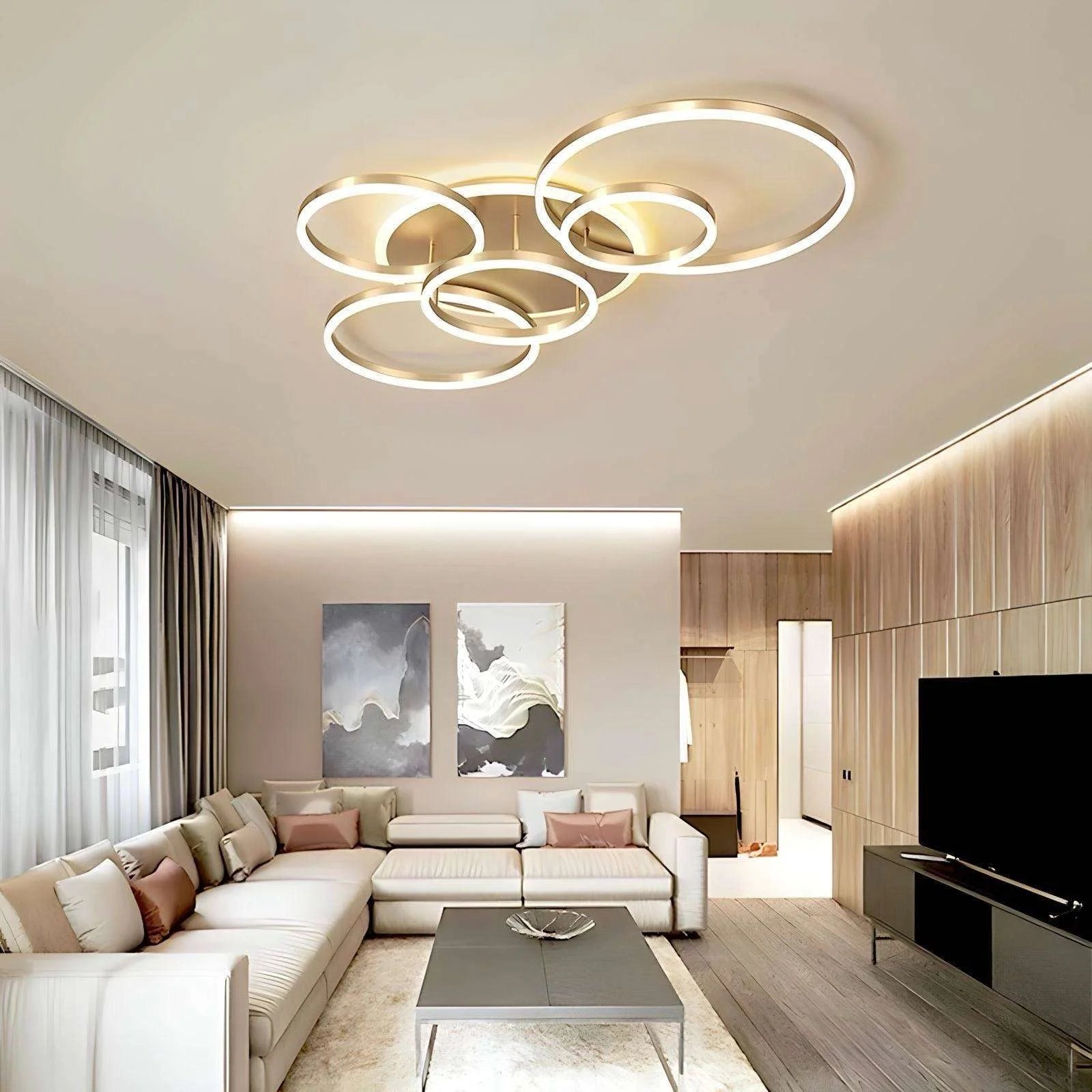 Lampada a sospensione a LED Halo in alluminio moderna regolabile