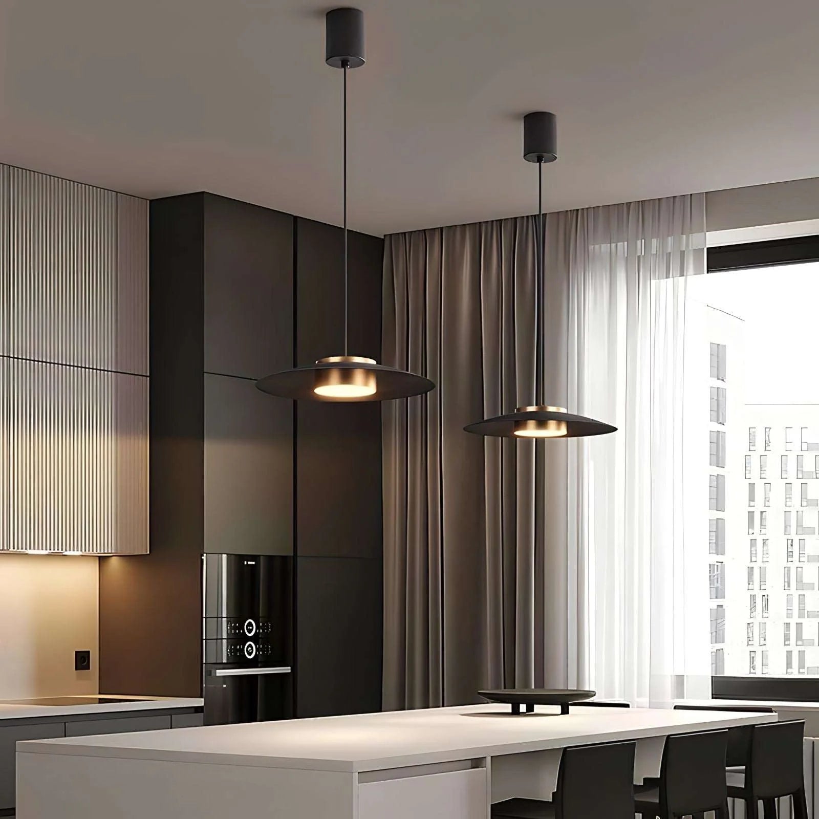 Lampada a sospensione a disco in metallo minimalista nordico