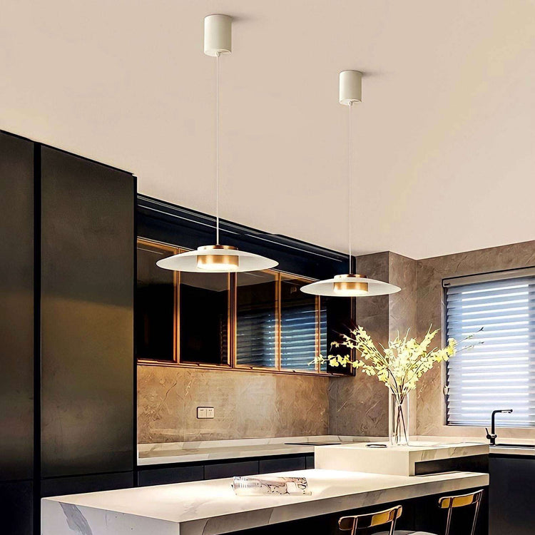 Lampe à suspension nordique en métal à disque minimal