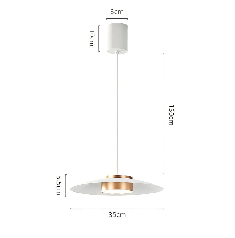 Lampe à suspension nordique en métal à disque minimal