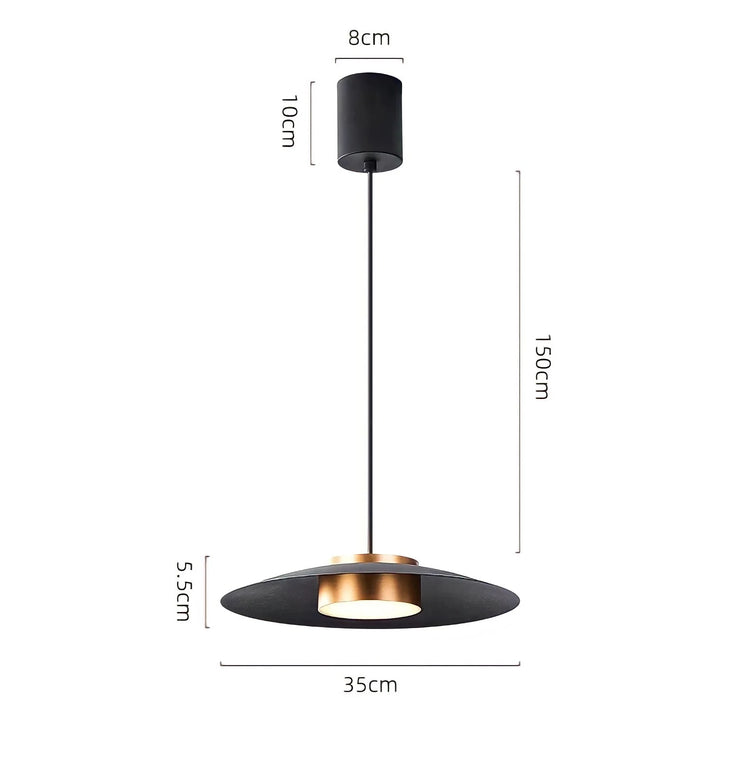 Lampe à suspension nordique en métal à disque minimal