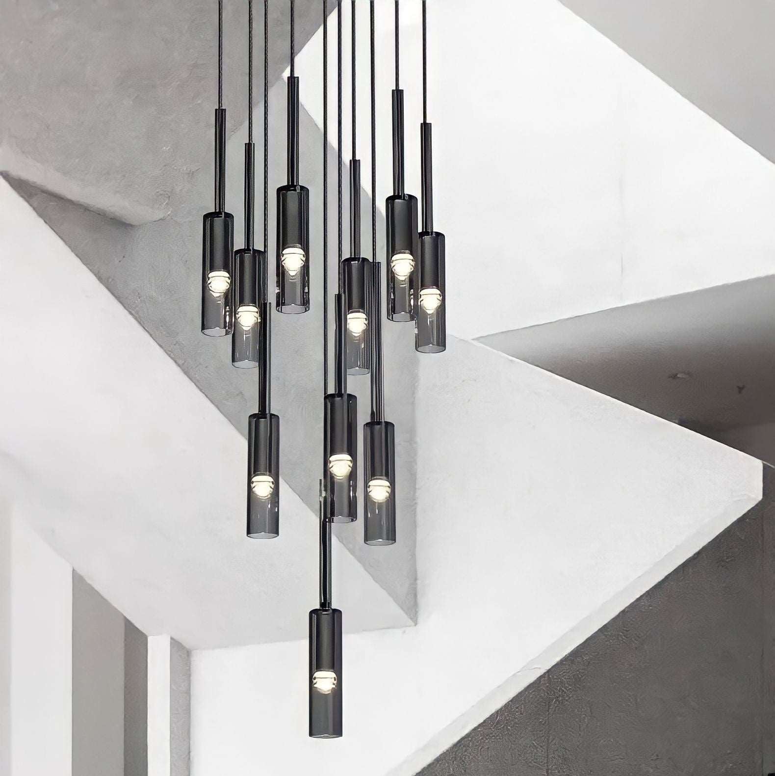 Nordisk modern LED-pendellampa med glasgrenar