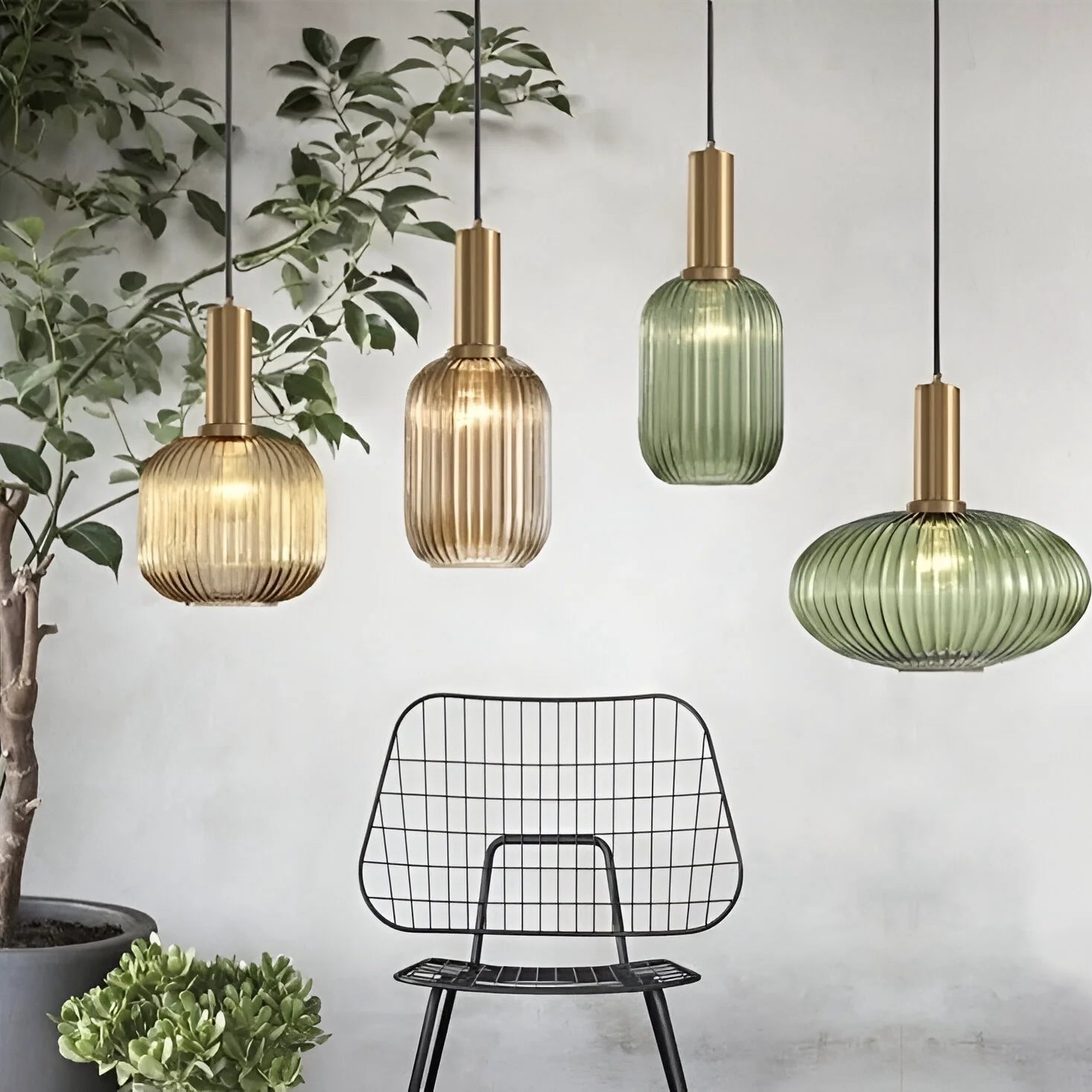 Lampada a sospensione in vetro Nordic Elegance