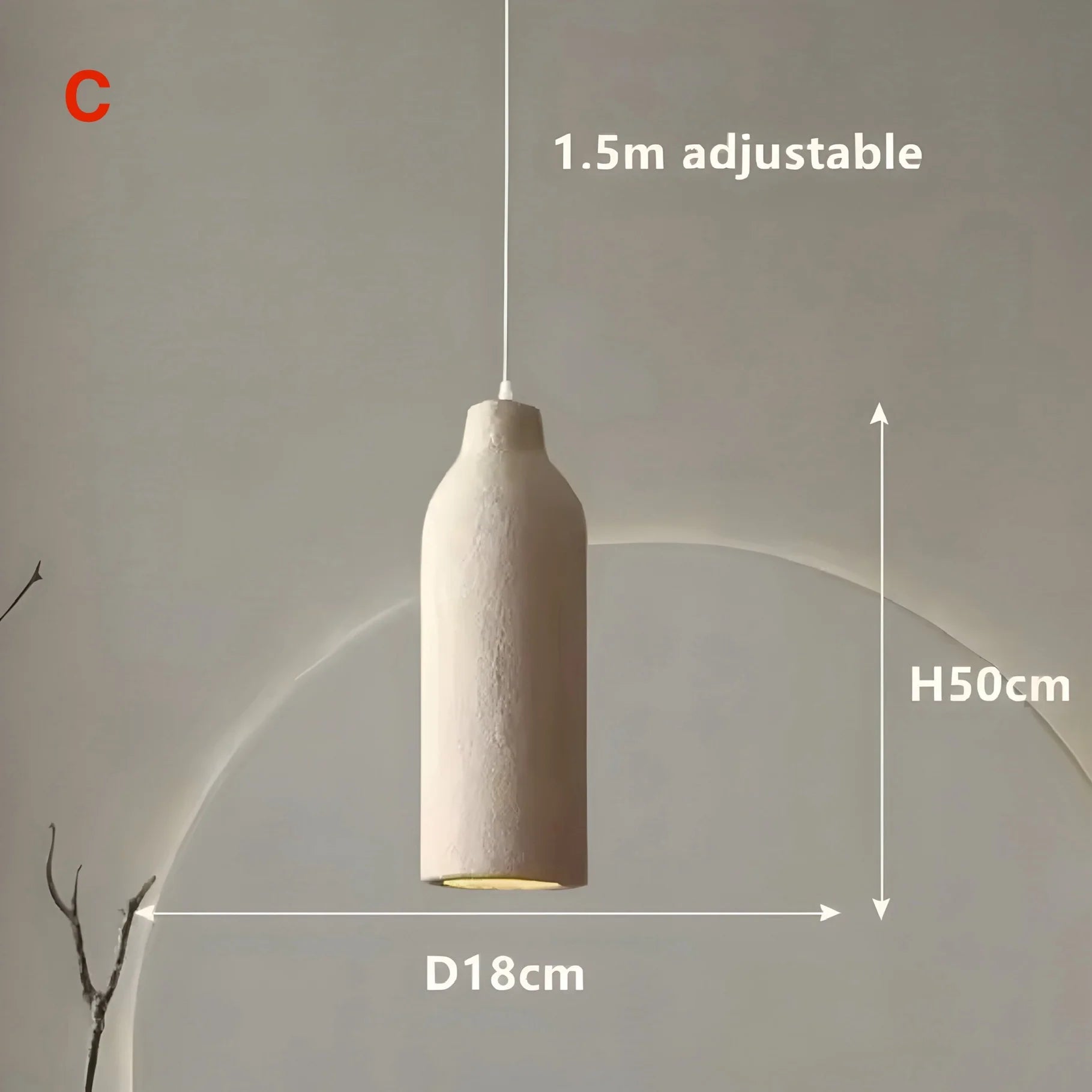 Lampada a sospensione cilindrica in resina Modern Serenity