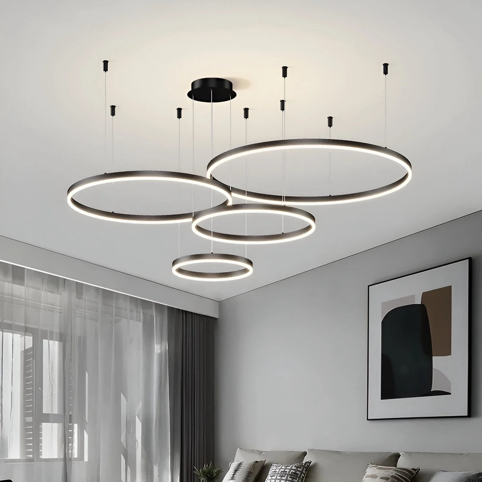 Lampada a sospensione a LED Halo in alluminio moderna regolabile