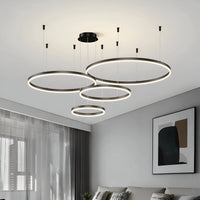 Modern Adjustable Aluminum Halo LED Pendant Light