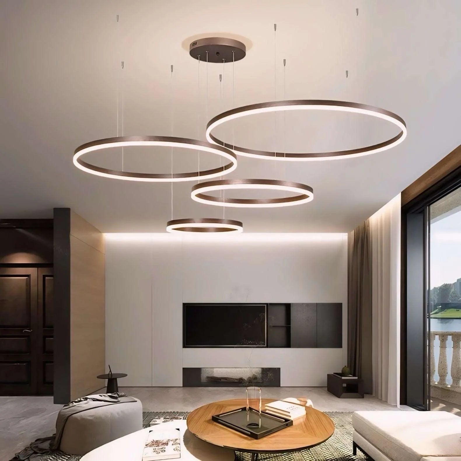 Lampada a sospensione a LED Halo in alluminio moderna regolabile
