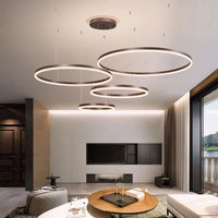 Modern Adjustable Aluminum Halo LED Pendant Light