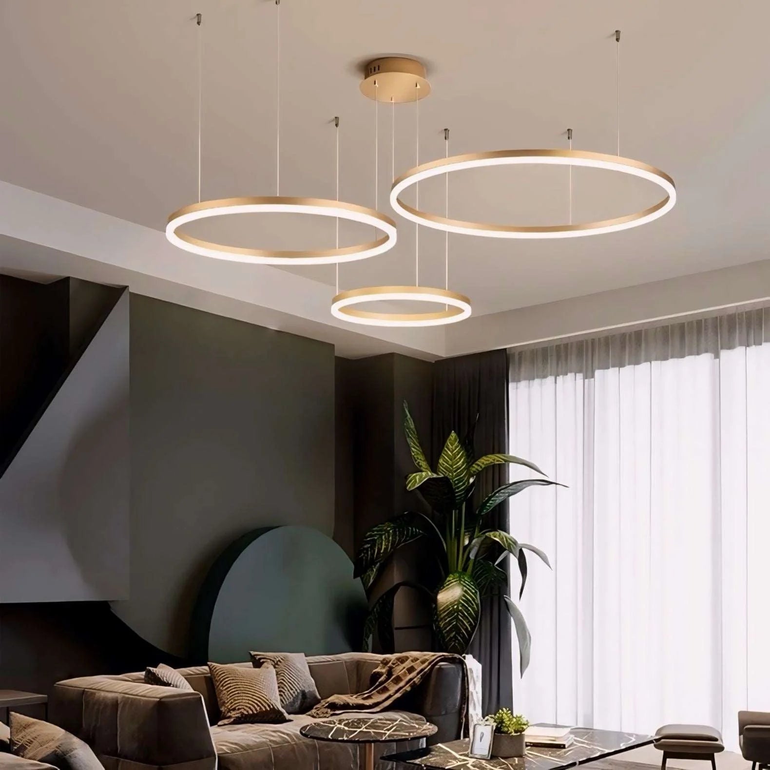 Lampada a sospensione a LED Halo in alluminio moderna regolabile