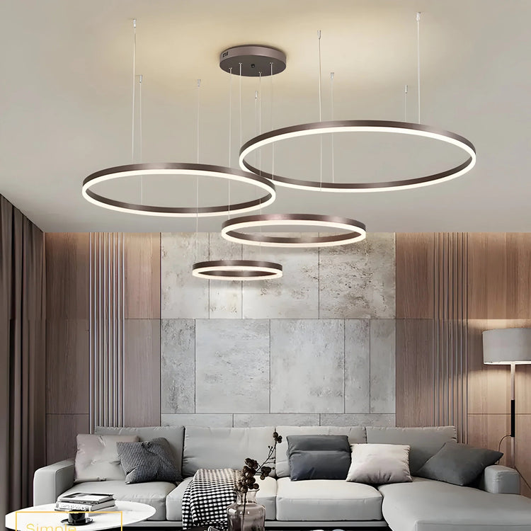Modern Adjustable Aluminum Halo LED Pendant Light
