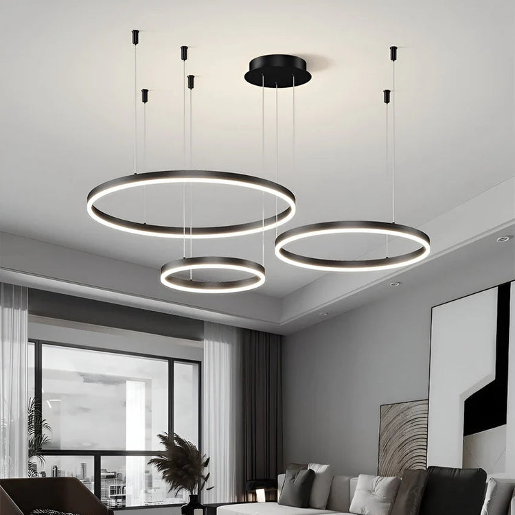 Modern Adjustable Aluminum Halo LED Pendant Light