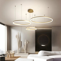 Modern Adjustable Aluminum Halo LED Pendant Light
