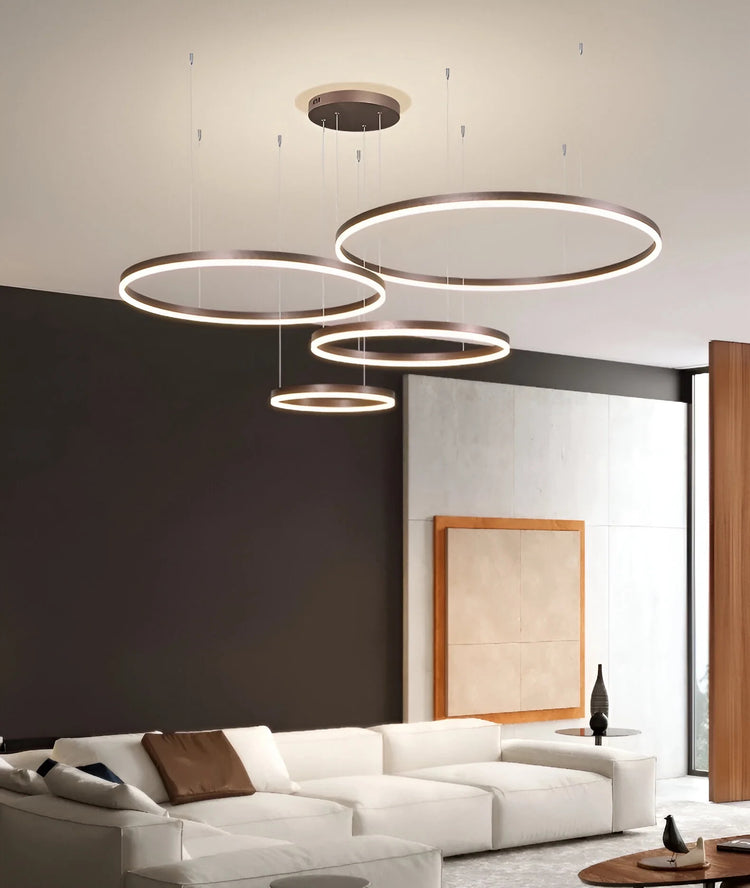 Modern Adjustable Aluminum Halo LED Pendant Light