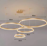 Modern Adjustable Aluminum Halo LED Pendant Light