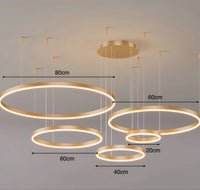 Modern Adjustable Aluminum Halo LED Pendant Light