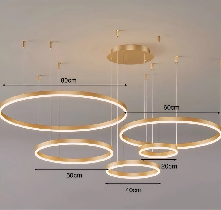 Modern Adjustable Aluminum Halo LED Pendant Light