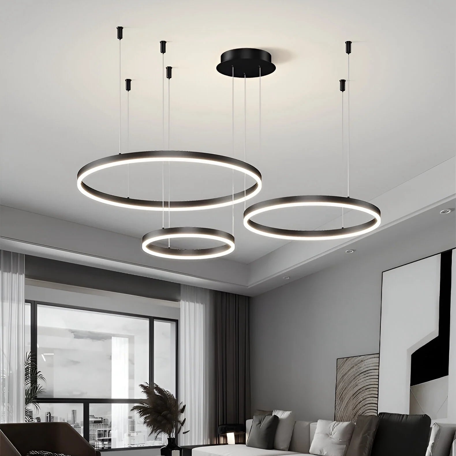 Lampada a sospensione a LED Halo in alluminio moderna regolabile