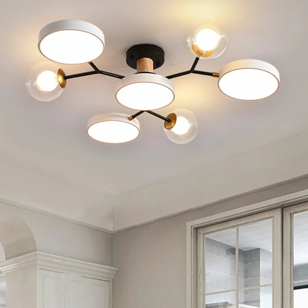 Plafoniera moderna da soggiorno con lampadine multiple