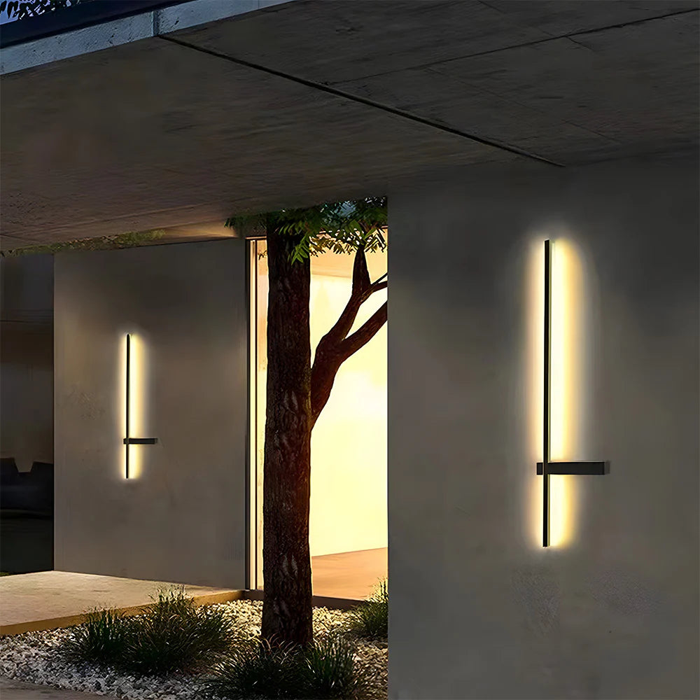 Appliques murales extérieures LED modernes à longue bande