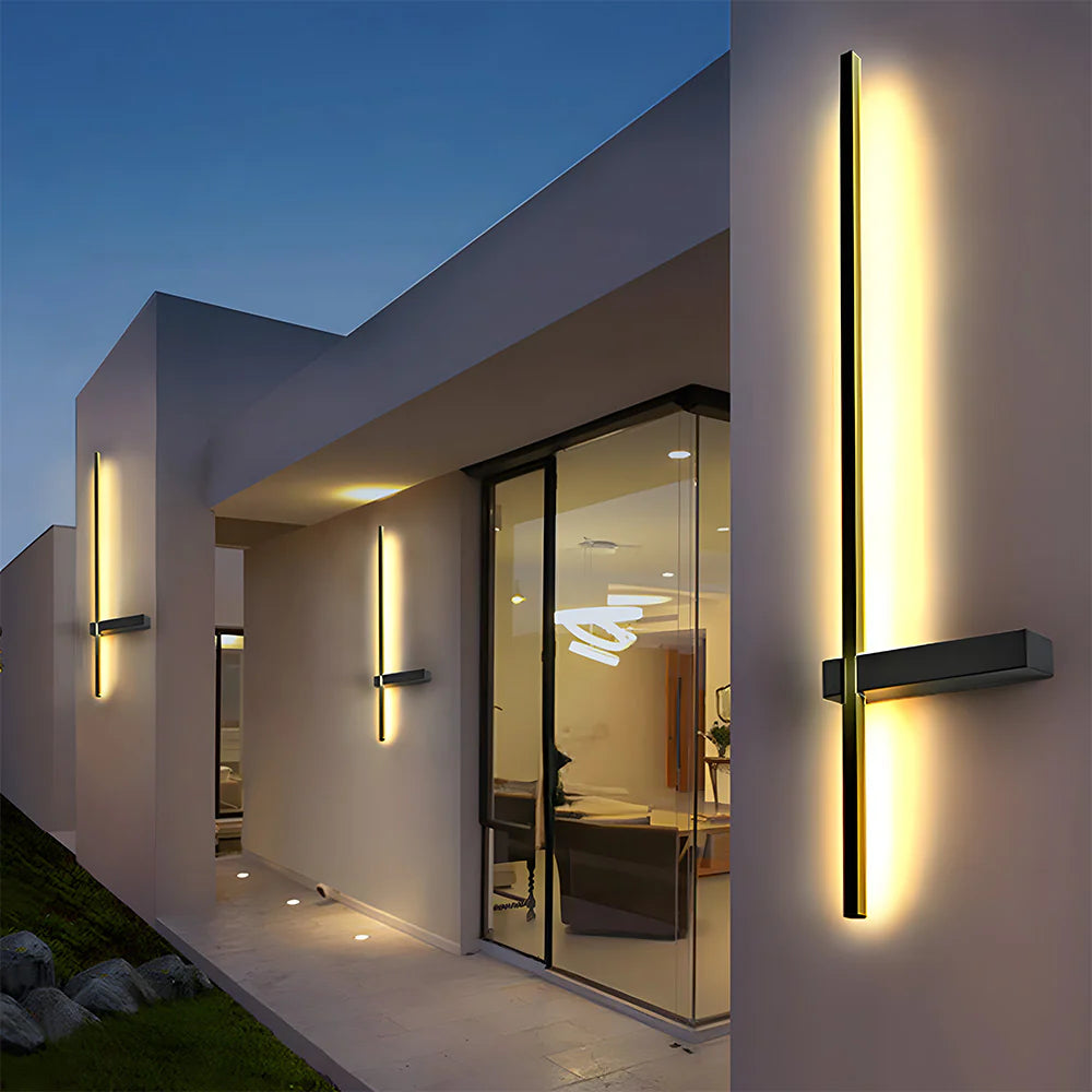 Appliques murales extérieures LED modernes à longue bande
