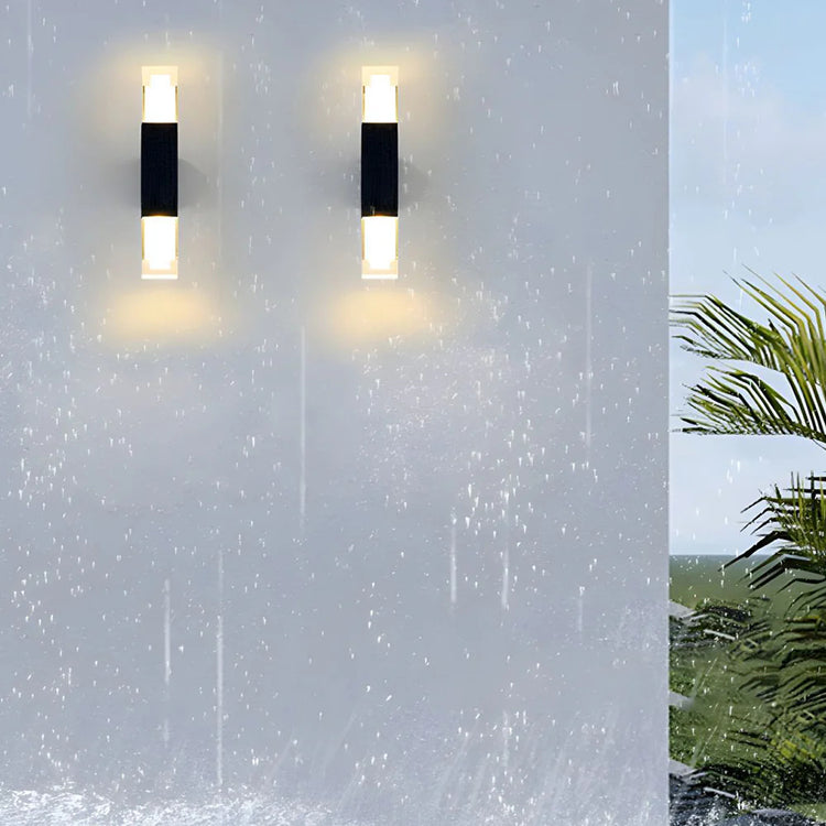 Contemporary Stylish Black Waterproof LED Outdoor Wall Light