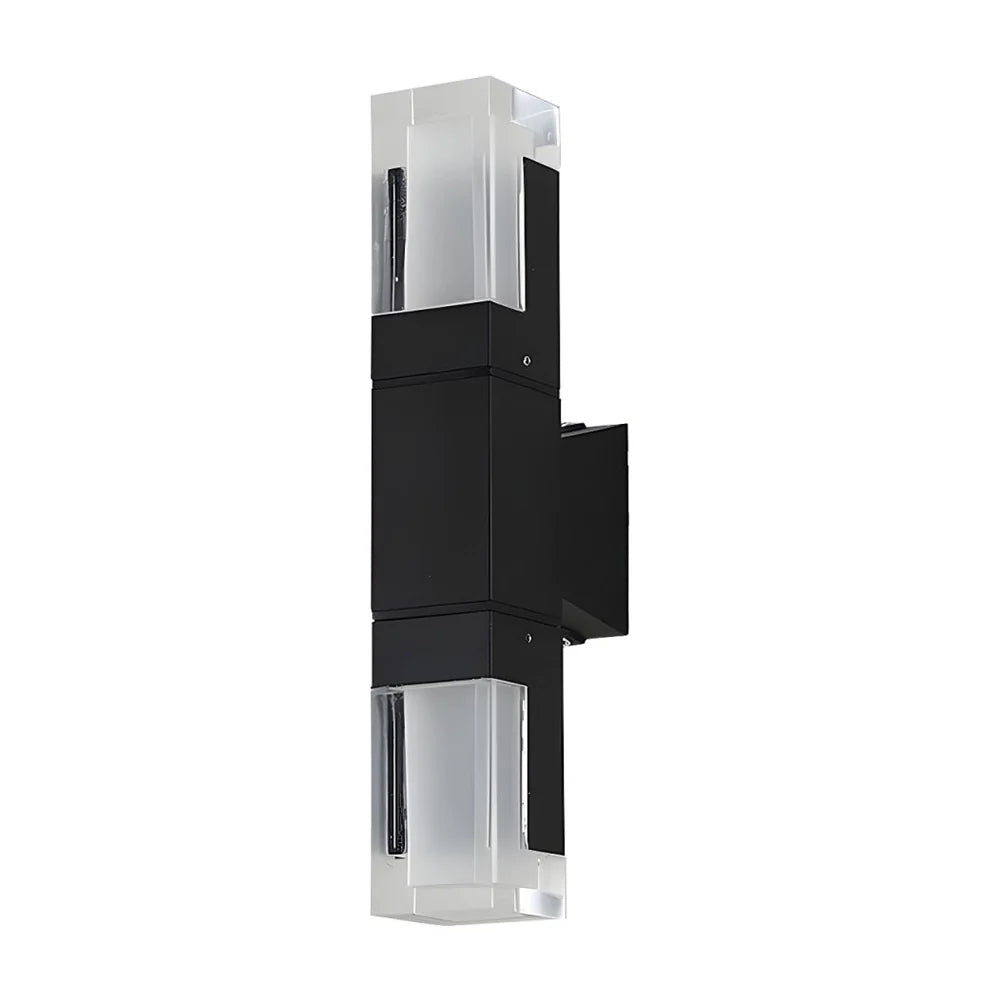 Lampada da parete per esterni a LED impermeabile nera, elegante e contemporanea