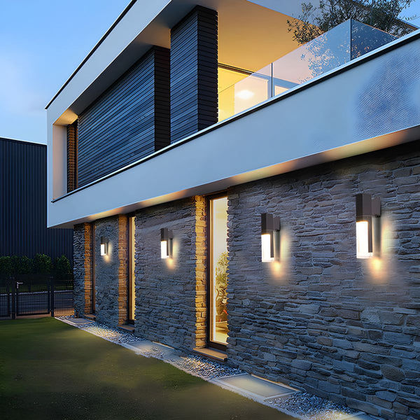Contemporary Stylish Black Waterproof LED Outdoor Wall Light