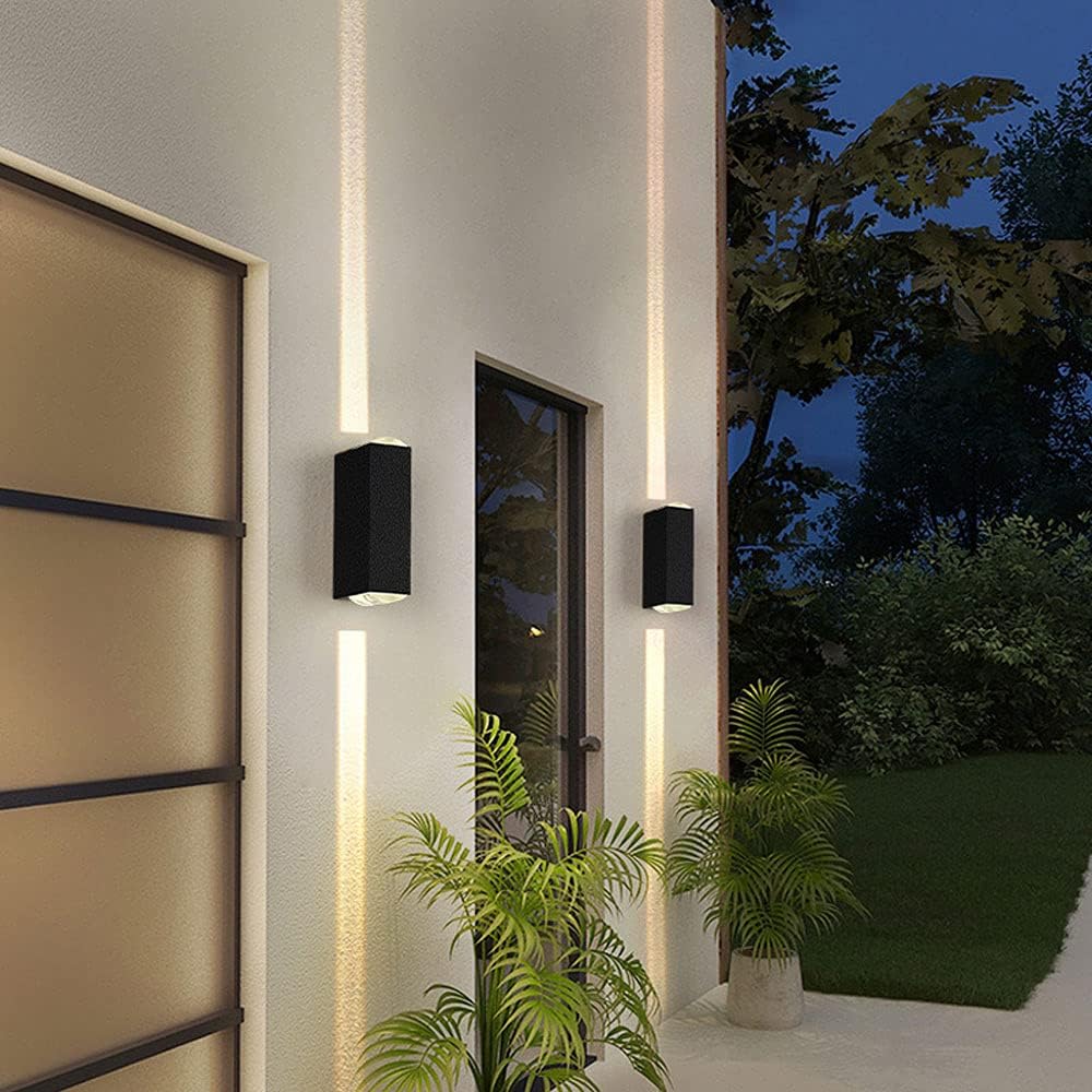 Lampada da parete per esterni a LED in alluminio a doppia testa creativa