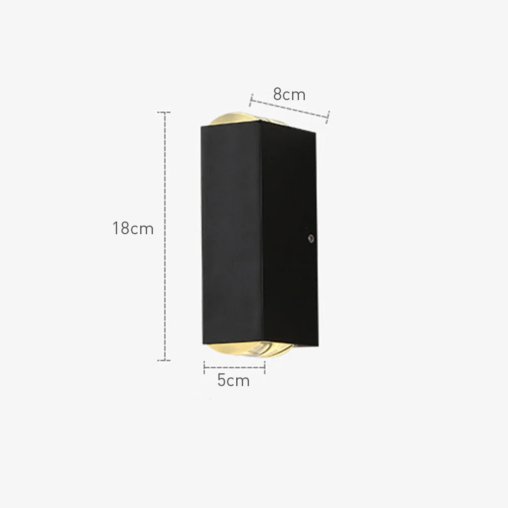 Lampada da parete per esterni a LED in alluminio a doppia testa creativa