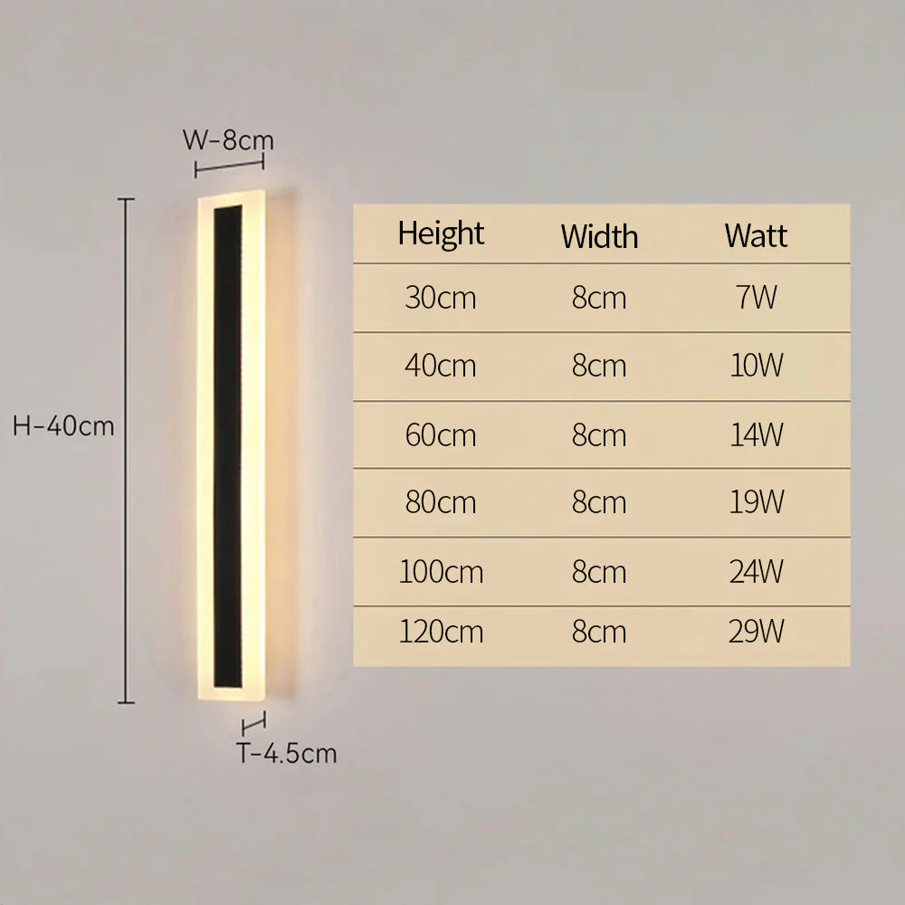 Lampade da parete a LED per esterni in acrilico dal minimalismo moderno